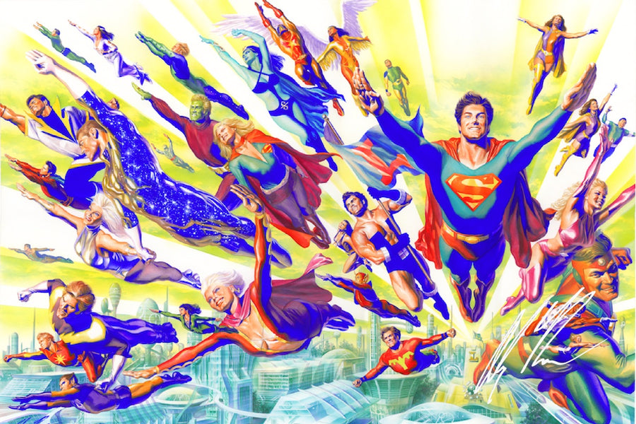 Exclusive: Alex Ross Takes Flight with New Superboy and the Legion of Super Heroes Litho