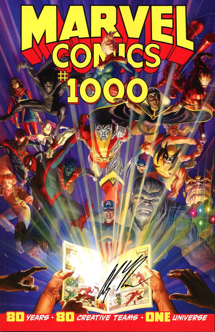 vida Folleto Reunión Marvel Comics #1000 – Alex Ross Art